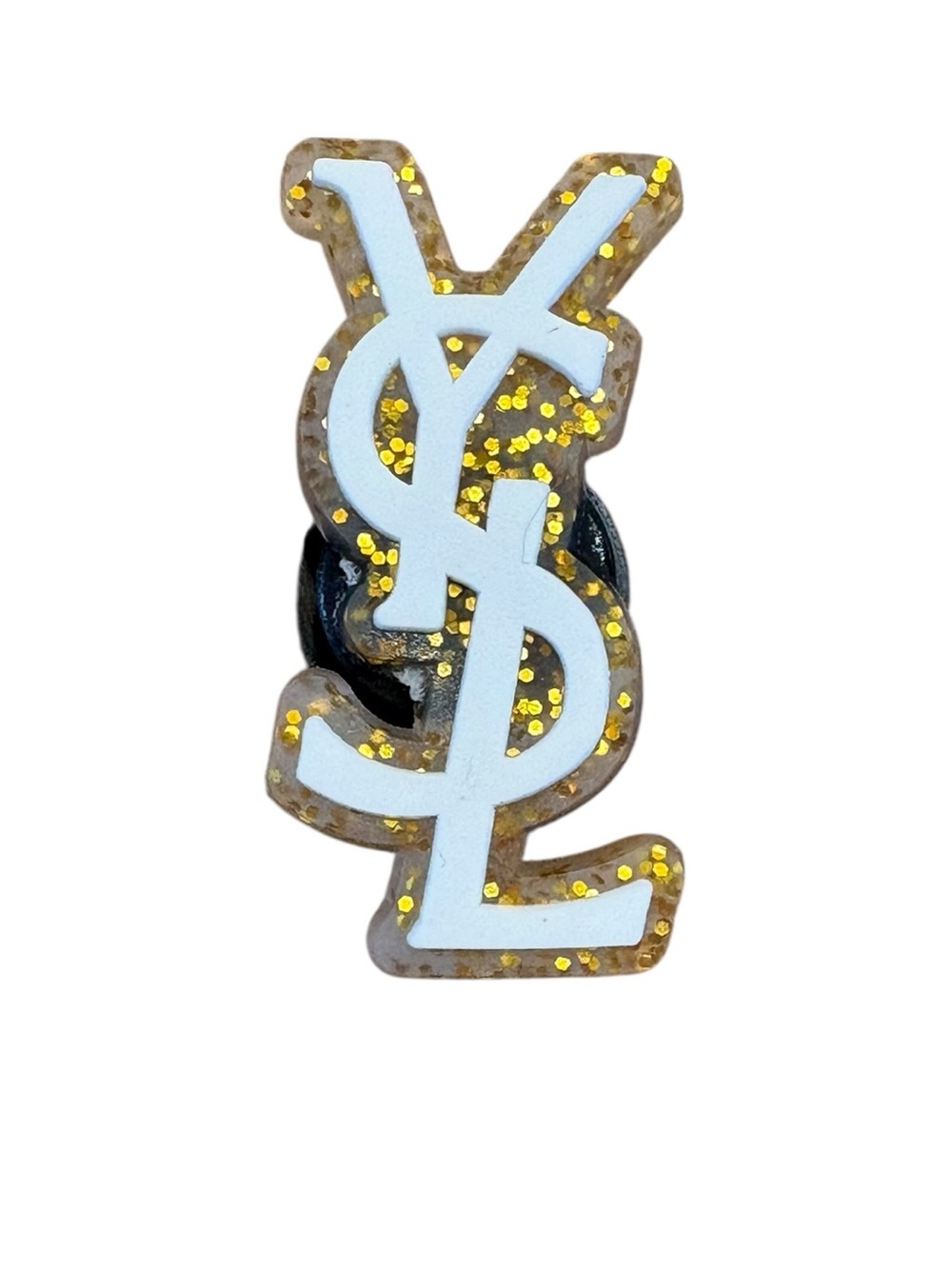 Gold Glitter Croc Charm